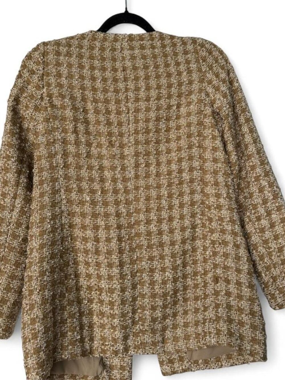 Express Metallic Gold Tweed Jacket - Picture 3 of 3